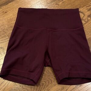 Lululemon Women's Burgundy High-Waisted Shorts